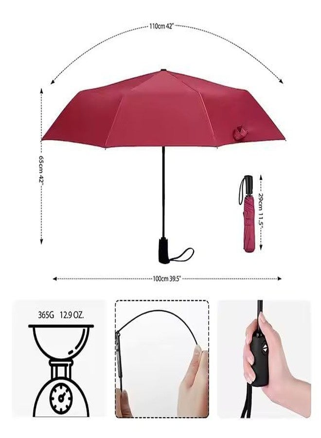 AROSHNAY Windproof Automatic Umbrella big size for men, Umbrella for girls, Umbrellas for rain,Windproof Umberalla Large for Man, Women Factory Outlet umbrella (Maroon) - Image 4